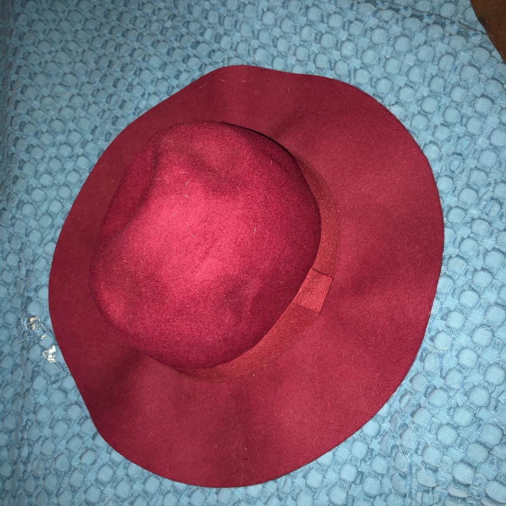 Red felt floppy hat